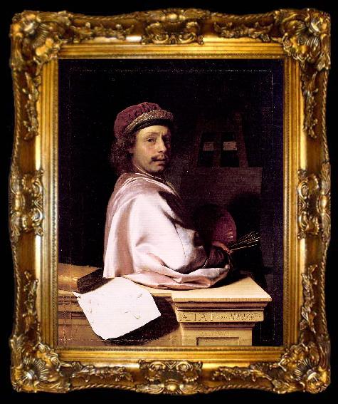 framed  MIERIS, Frans van, the Elder The Artist as Virtuoso at his Easel, ta009-2